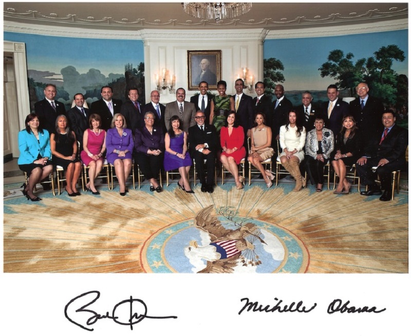 Aida Levita en el NMAL junto al Presidente B. Obama y Primera Dama Michell - 653 X 800